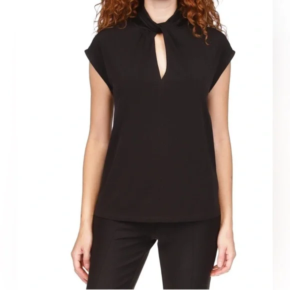 Michael Kors Women's Twisted Neck Sleeveless Top Black - Picture 1 of 7